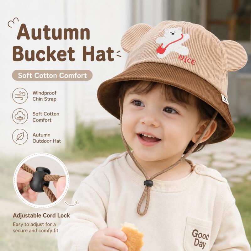 Kids Bear Ear Bucket Hat Soft  - огляд і ціна Bucket Hat Cotton