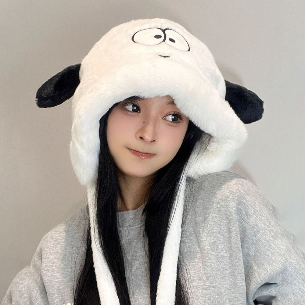 Cartoon Cute Dog Ears Women Wi - огляд і ціна Beanie Cuffed Knit
