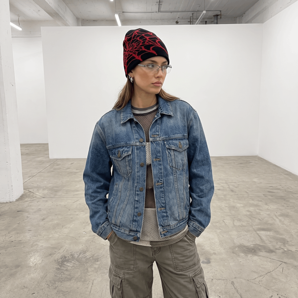 Hip-hop Soft Spider Web Patter - огляд і ціна Beanie Cuffed Knit
